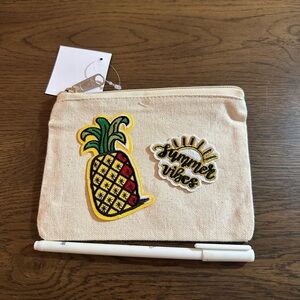 Beige Pineapple Pencil Case